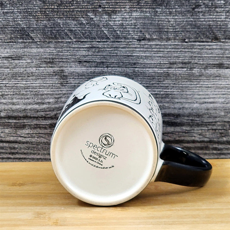 Load image into Gallery viewer, Cat Lover Coffee Mug Whimsical Ceramic Black Tea Cup by Blue Sky Embossed 16oz

