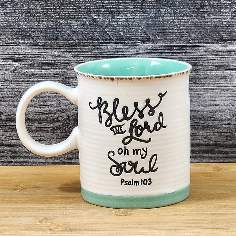 Load image into Gallery viewer, Religious Coffee Mug Psalm 103 Inspirational Saying Tea Cup Ceramic Blue Sky
