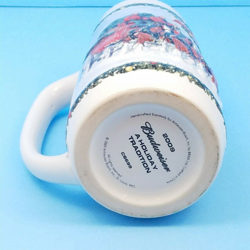 Load image into Gallery viewer, 2009 Christmas Budweiser Stein Mug Gift Box and COA A Holiday Tradition CS699
