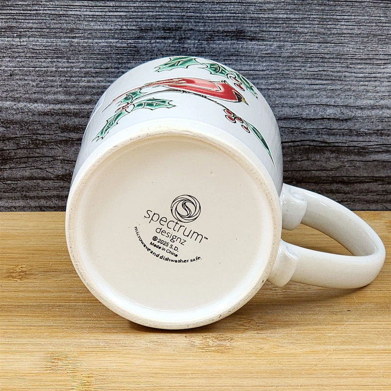 Load image into Gallery viewer, Christmas Red Cardinal Coffee Mug Ceramic Holiday Embossed Cup Blue Sky 16oz
