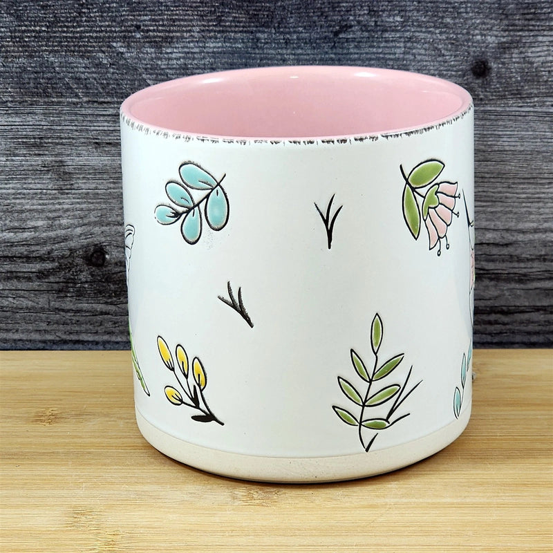 Load image into Gallery viewer, Hummingbird Planter Ceramic Utensil Organizer Pink Succulent Pot Blue Sky 5in
