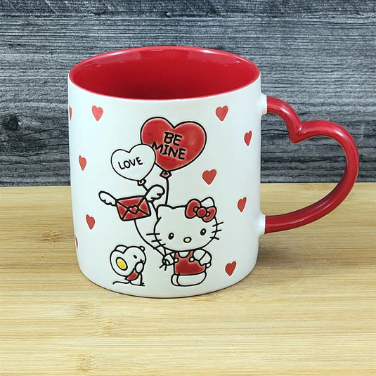 Hello Kitty and Friends Love Coffee Mug Embossed Blue Sky Ceramic Red Heart Cup