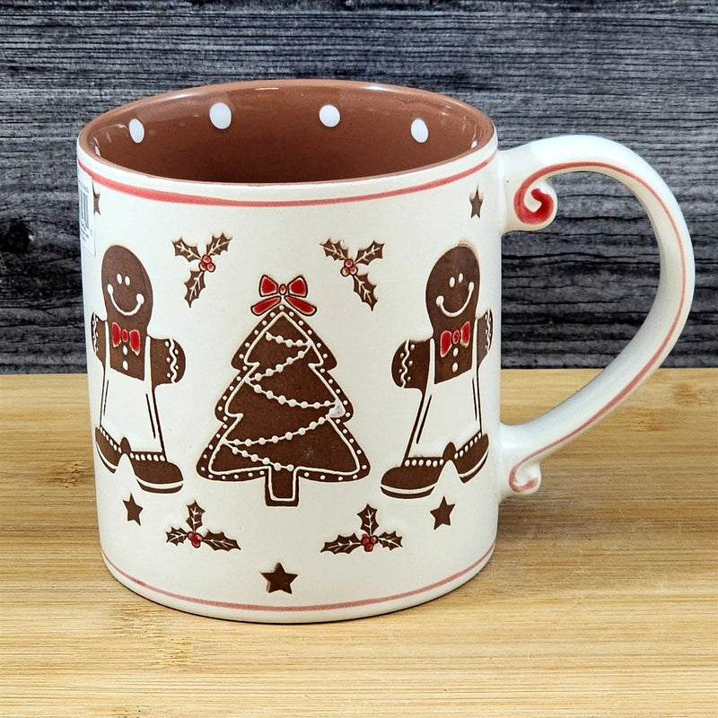 Load image into Gallery viewer, Holiday Gingerbread man Christmas Coffee Mug Ceramic Cup Brown 21oz Blue Sky
