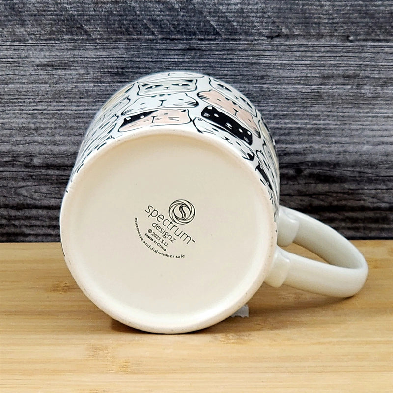 Load image into Gallery viewer, Cat Lover Coffee Mug Faces Embossed Ceramic Tea Cup Large 21oz Blue Sky
