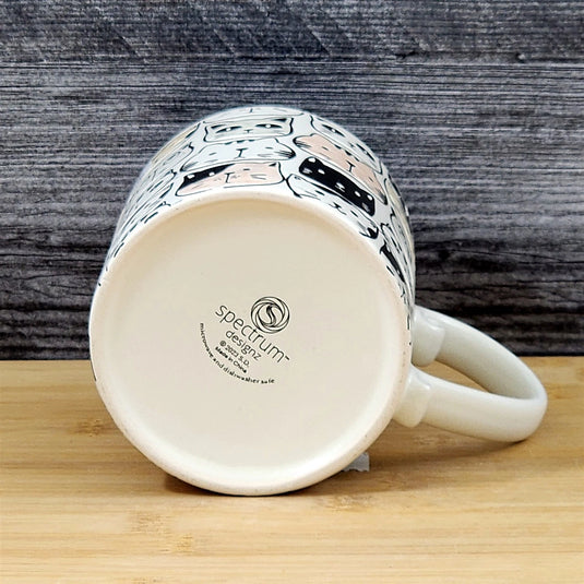 Cat Lover Coffee Mug Faces Embossed Ceramic Tea Cup Large 21oz Blue Sky
