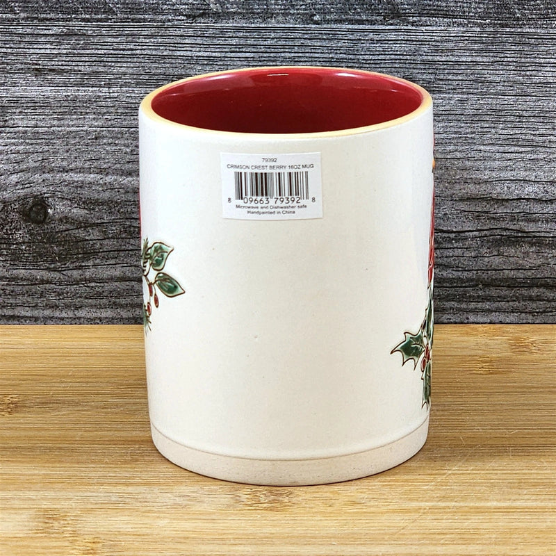 Load image into Gallery viewer, Cardinal Coffee Mug Ceramic Holiday Embossed Christmas Red Cup Blue Sky 16oz
