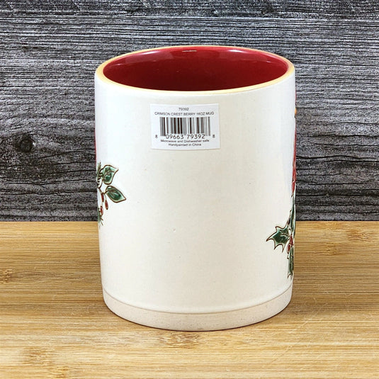 Cardinal Coffee Mug Ceramic Holiday Embossed Christmas Red Cup Blue Sky 16oz