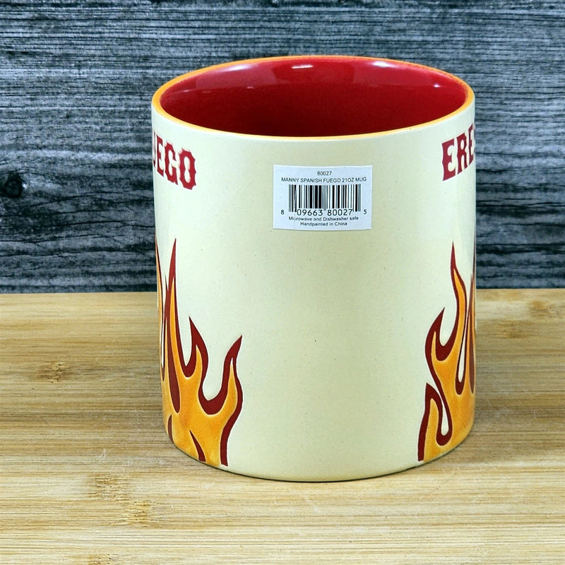 Load image into Gallery viewer, Spanish Saying Coffee Mug Cup Ceramic Embossed Red Fire 21oz by Blue Sky
