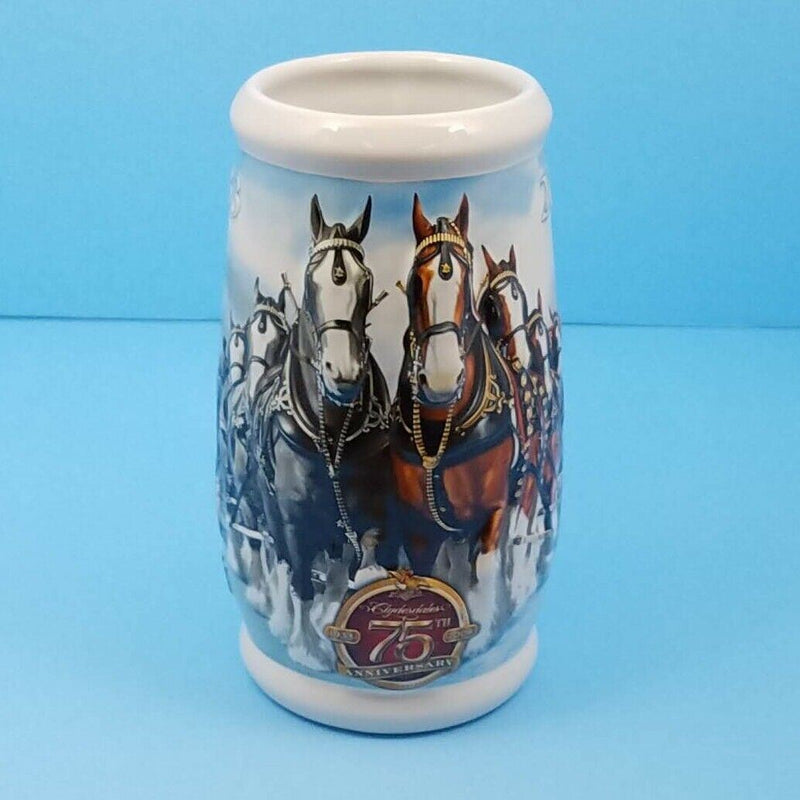Load image into Gallery viewer, 2009 Christmas Budweiser Stein Mug Gift Box and COA A Holiday Tradition CS699
