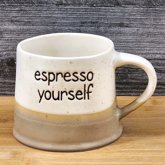 Ceramic Mug Expresso Yourself Coffee Lover Cup Ceramic Brown by Blue Sky 17oz