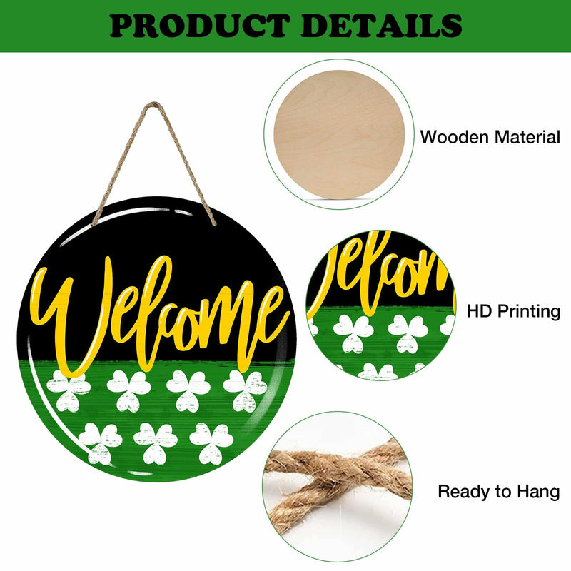 Load image into Gallery viewer, Bolisom St. Patrick's Day Shamrock Wood Door Sign Outdoor Porch Decor
