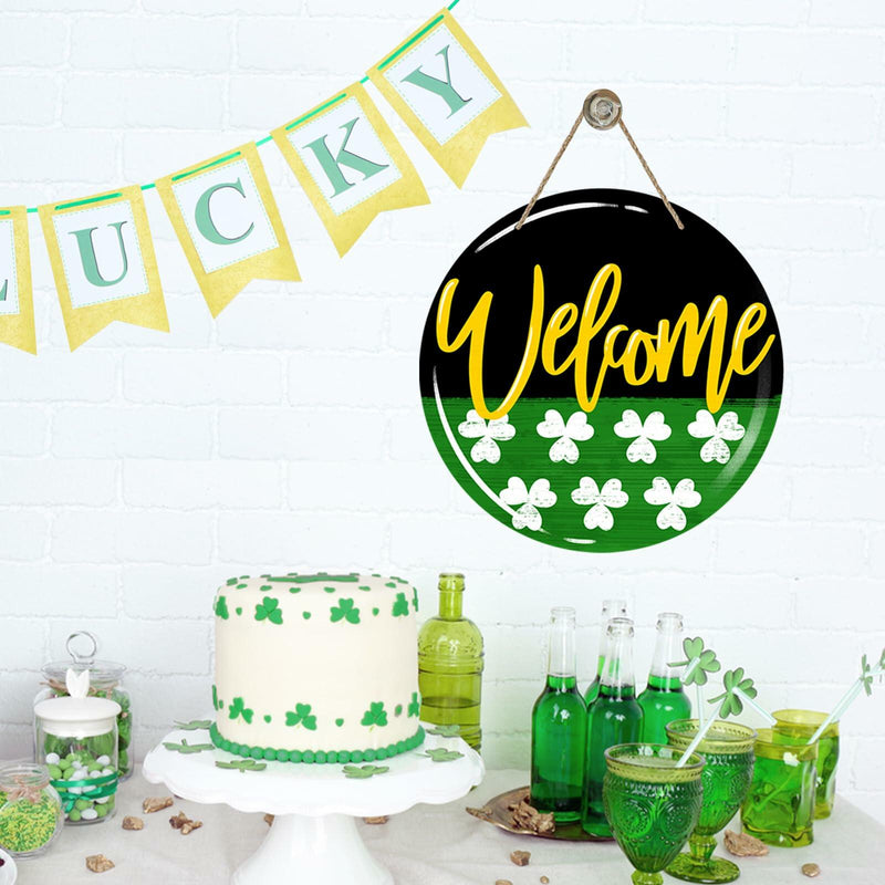 Load image into Gallery viewer, Bolisom St. Patrick's Day Shamrock Wood Door Sign Outdoor Porch Decor
