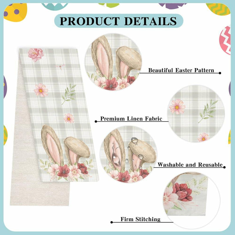 Load image into Gallery viewer, Watercolour Linen Easter Table Runner Spring Holiday Decor 13x72 Inch
