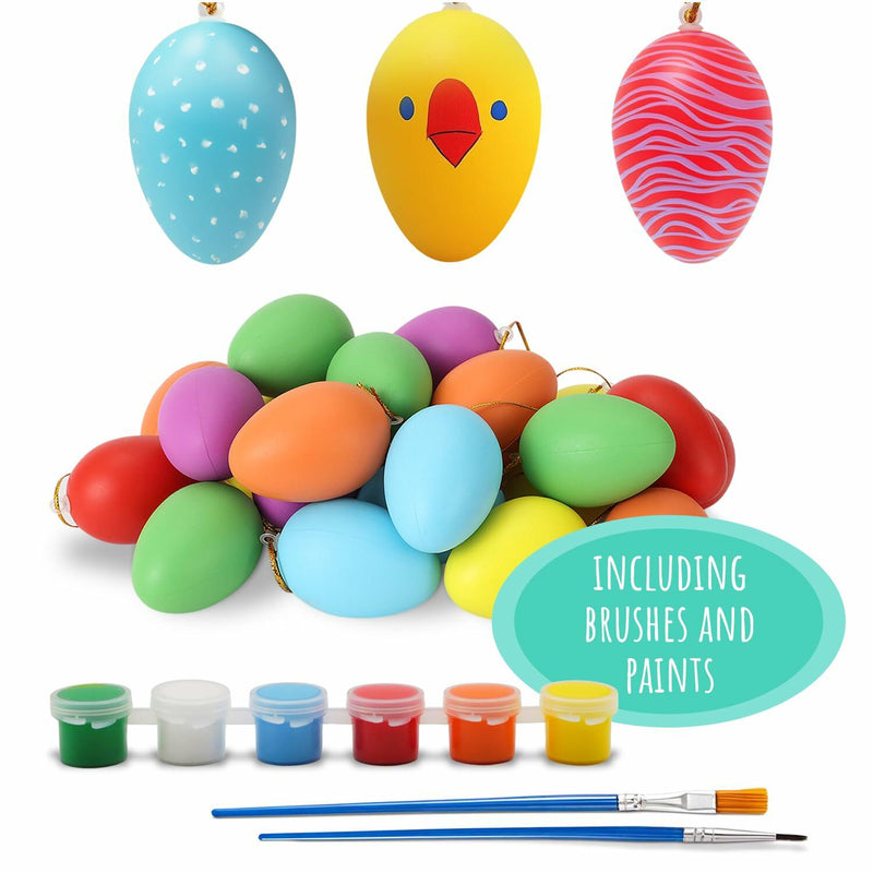 Load image into Gallery viewer, Festicy Easter Eggs Set 48 XXL 2025 with 6 Paints &amp; 2 Brushes Durable Decor
