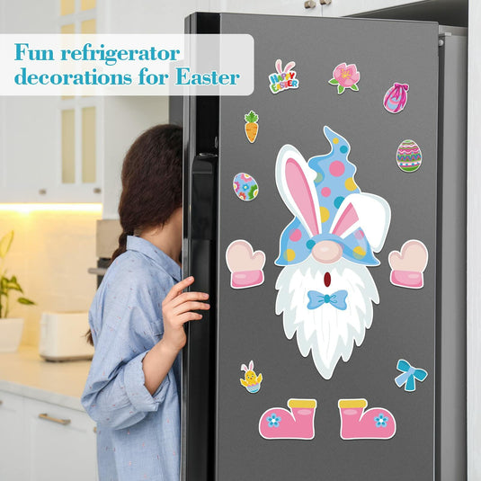 14pcs Easter Gnomes Refrigerator Magnets Multicolor Holiday Set