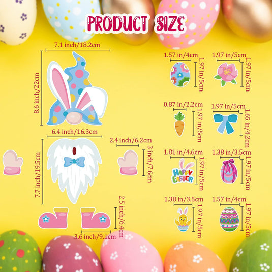 14pcs Easter Gnomes Refrigerator Magnets Multicolor Holiday Set