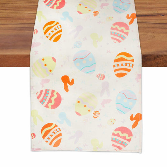 Easter Table Runner Colorful Eggs Polyester 13x72 Inch