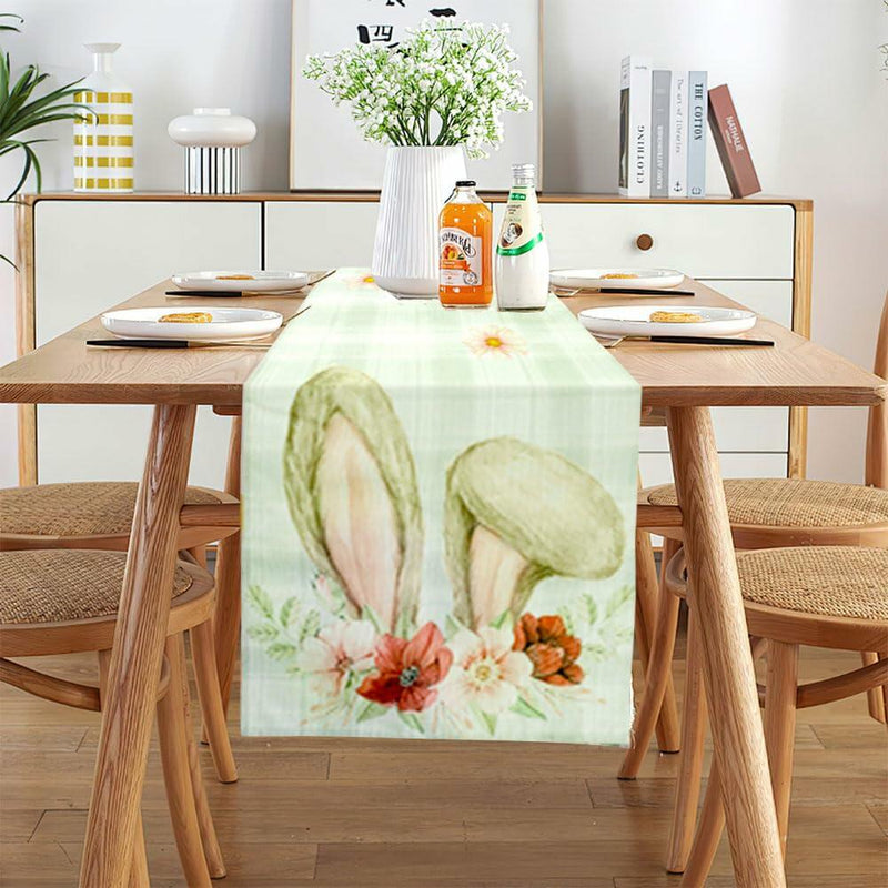 Load image into Gallery viewer, Easter Table Runner Pastel Pink Floral Boho 13x72 Inch
