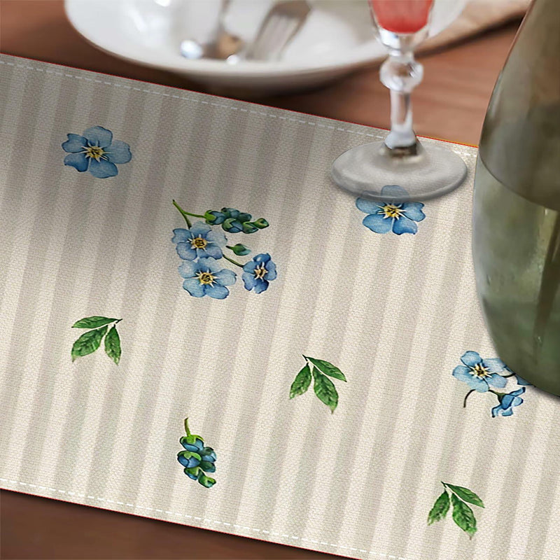 Load image into Gallery viewer, Easter Table Runner 13x72in Blue Bunny Floral Spring Decor
