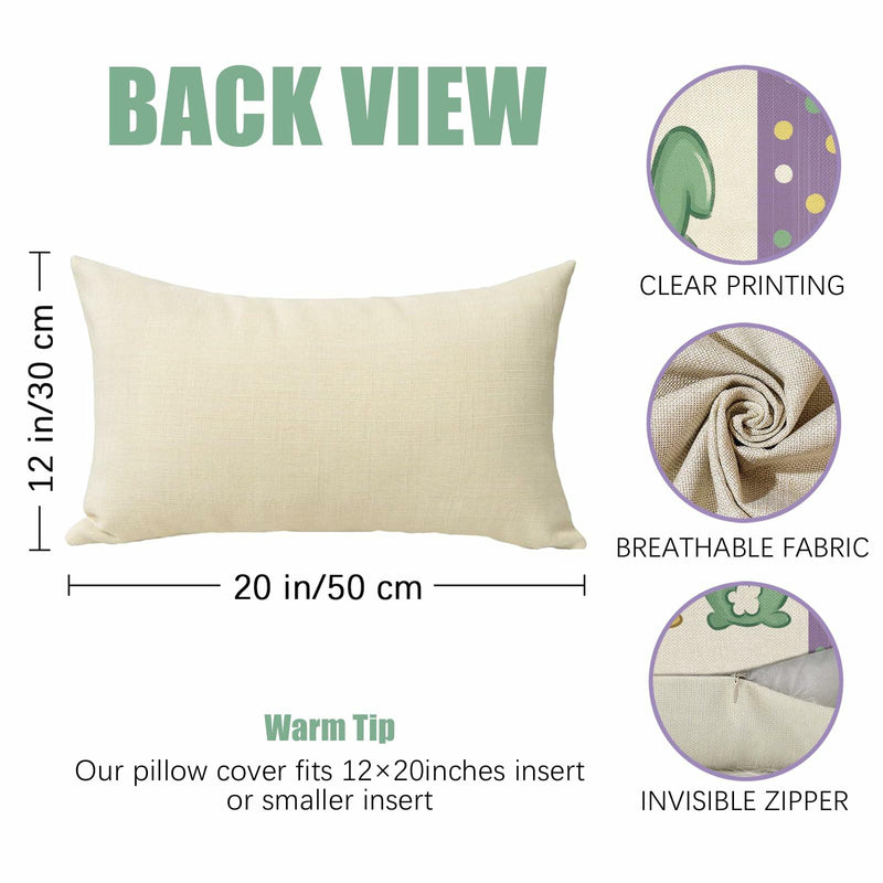 Load image into Gallery viewer, Fahrendom Easter Peeps Bunny Lumbar Pillow Case12x20 Purple Rabbit Cotton Linen
