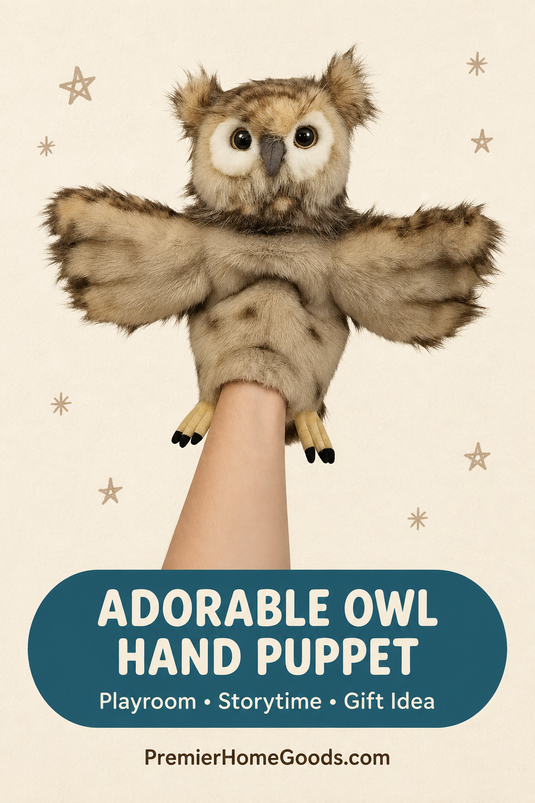 Owl Full Body Hand Puppet doll by Hansa Real Looking Plush Animal Learning Toy