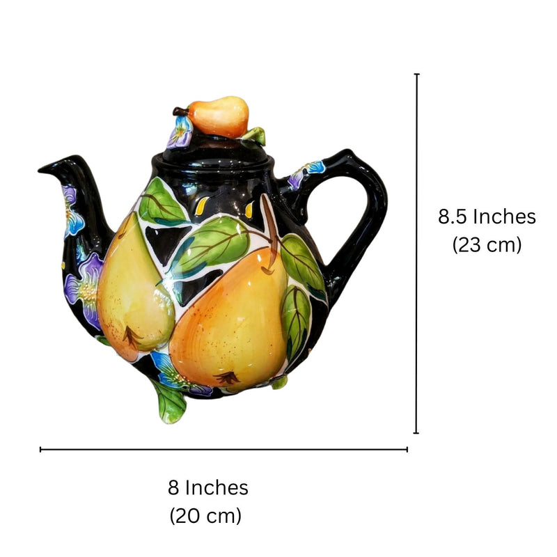 Load image into Gallery viewer, Pear Teapot Ceramic Blue Sky Clayworks Heather Goldminc Kitchen Decor
