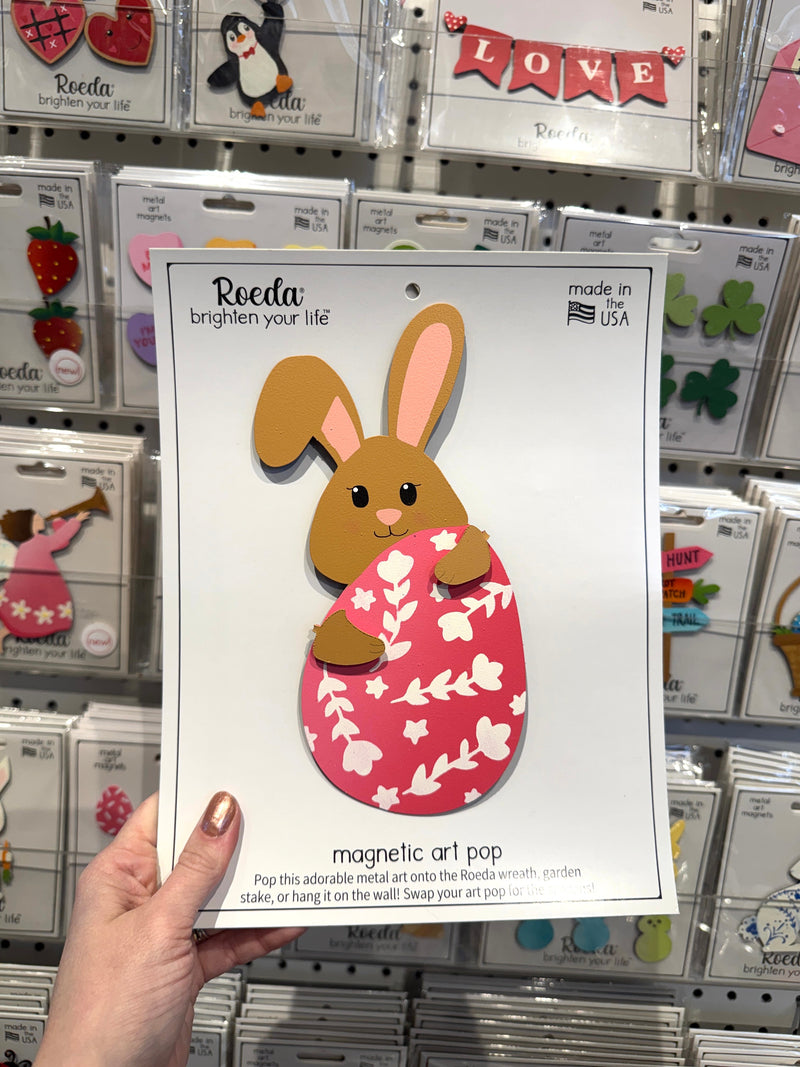 Load image into Gallery viewer, Easter Magnets – Roeda “Brighten Your Life” Peek‑a‑Boo Bunny Magnetic Art Pop
