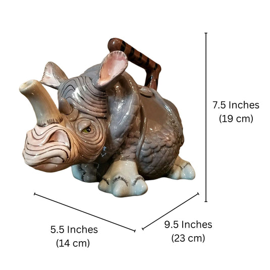 Rhino Teapot Ceramics by Blue Sky Clayworks Design Lynda Corneille Animal Decor