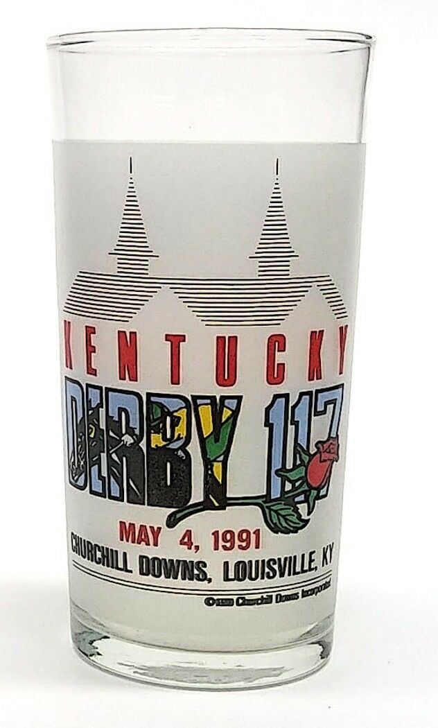 Load image into Gallery viewer, Kentucky Derby 1991 117th Mint Julep Beverage Glass Winner was Strike the Gold
