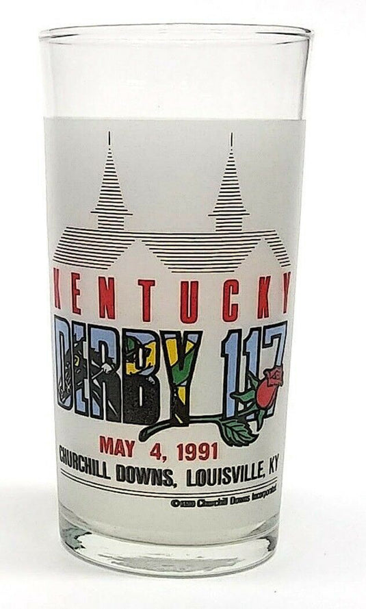 Kentucky Derby 1991 117th Mint Julep Beverage Glass Winner was Strike the Gold