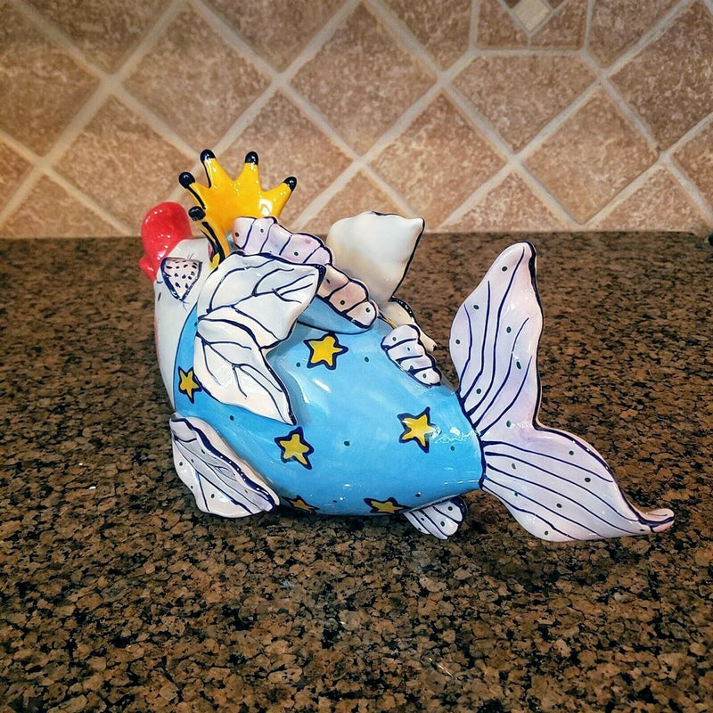 Load image into Gallery viewer, Fairy Cod Mother Teapot Serving Kitchen Ceramics Tea Pot Blue Sky Diane Artware
