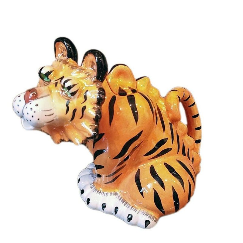 Load image into Gallery viewer, Tiger Teapot Ceramics Tea Pot by Blue Sky and Heather Goldminc Animal Décor
