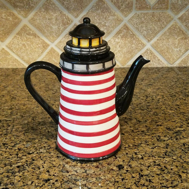 Load image into Gallery viewer, Beacon Lighthouse Teapot Kitchen Decorative Collectable Beach Home Art Goldminc
