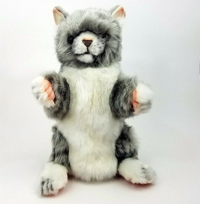 Load image into Gallery viewer, Jacquard Cat Full Body Hand Puppet Doll Hansa Real Looking Plush Learning Toy
