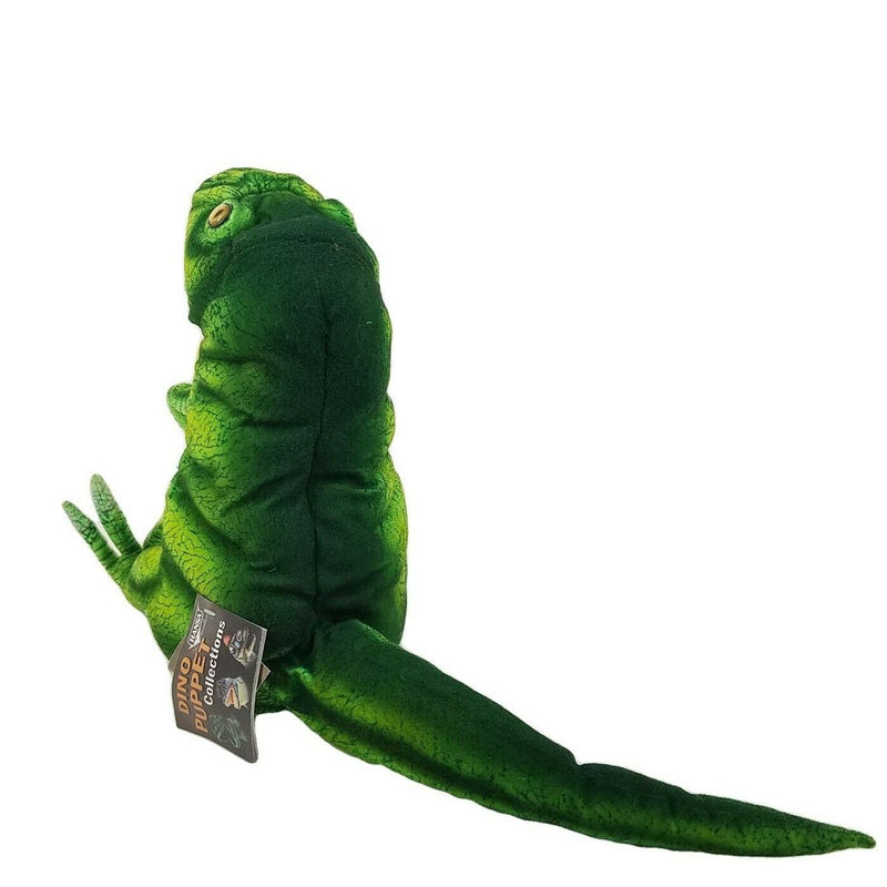 Load image into Gallery viewer, T Rex Neon Green Dinosaur Hand Puppet Doll Hansa Real Looking Plush Learning Toy
