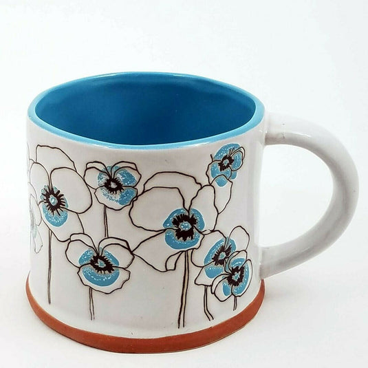 Poppy Flower Coffee Mug Soup Cup Succulent Plant Holder 17oz (503ml)
