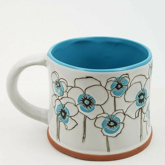 Poppy Flower Coffee Mug Soup Cup Succulent Plant Holder 17oz (503ml)