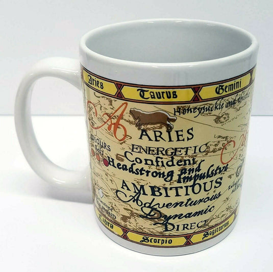 Aries Mug Zodiac Chinese Astrology Coffee Tea Cup 8 oz 227 ml 2 Sided Horoscope