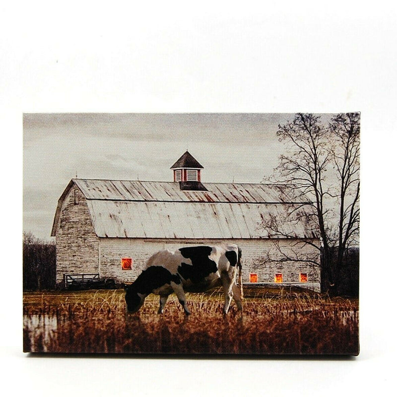 Load image into Gallery viewer, White Barn Country Farm LED Light Up Lighted Canvas Wall Art or Tabletop Picture
