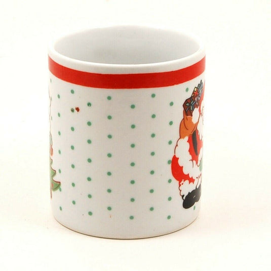 Santa with Christmas Holiday Tree Coffee Mug 8 oz 227 ml Glass Tea Cup
