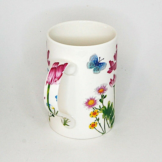 Floral Flowers and Butterflies Coffee Mug Glass Tea Cup with Gift Box