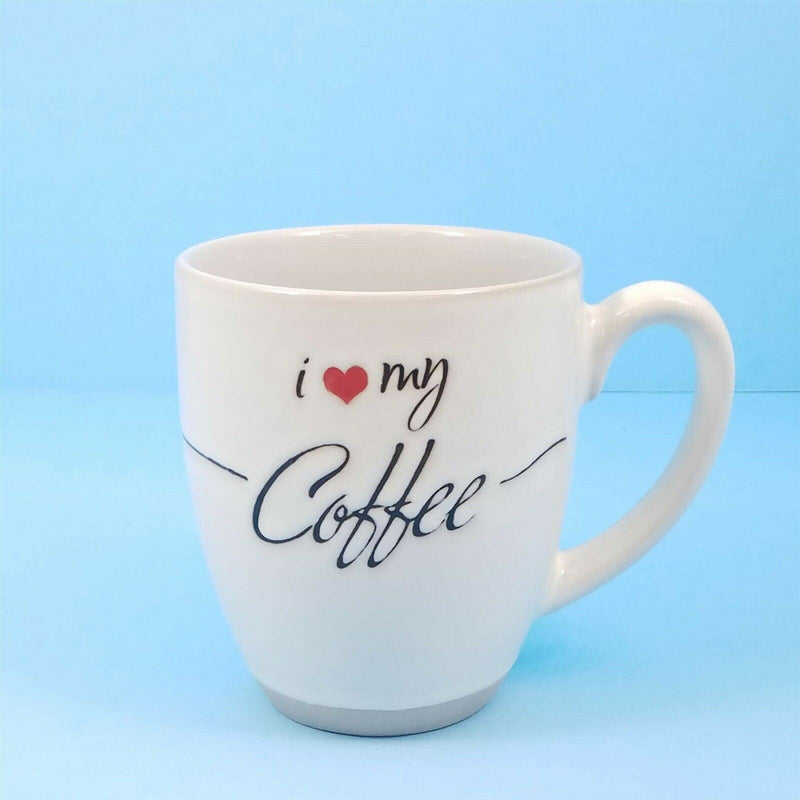 Load image into Gallery viewer, I Love Coffee Tea Cup Mug or Pen Holder White 17oz by Blue Sky 483ml
