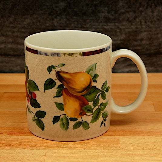 Sakura by Oneida Coffee Mug Set of 6 Tea Cups Stoneware Fruit Pattern Dinnerware