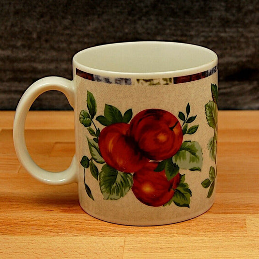 Sakura by Oneida Coffee Mug Set of 6 Tea Cups Stoneware Fruit Pattern Dinnerware