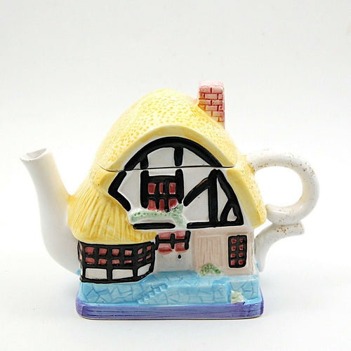 Collectable Cottage House Shaped Ceramic Teapot With Lid from Hudson Harvest HH
