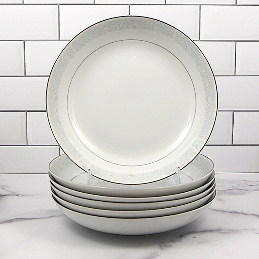 Bluedale by Fine China of Japan Set of 6 Soup Bowl 7.5" 19cm Coupe Dinnerware