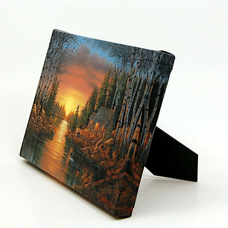 Load image into Gallery viewer, Cabin On River in Woods LED Light Up Lighted Canvas Wall or Tabletop Picture Art

