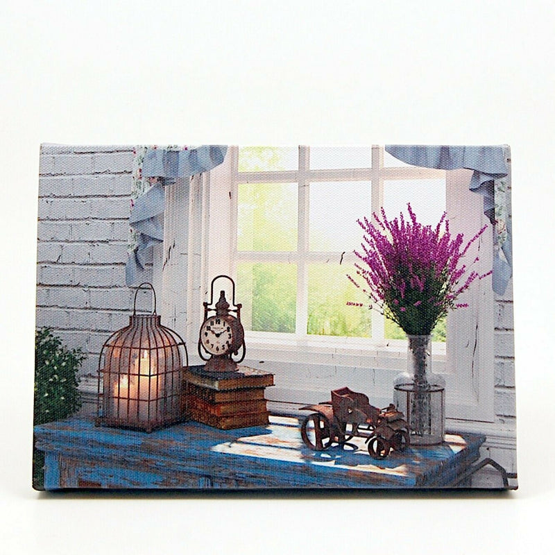 Load image into Gallery viewer, Bird Cage and Clock LED Light Up Lighted Canvas Wall or Tabletop Picture Art
