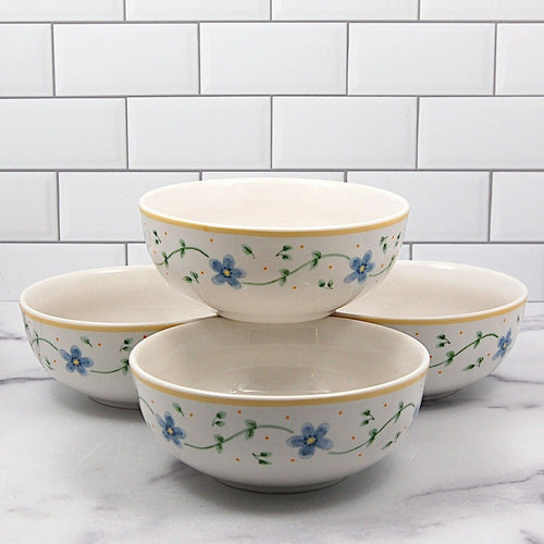 Pfaltzgraff Melissa Floral Set of 4 Soup Coupe Cereal Bowls Kitchen Dinnerware