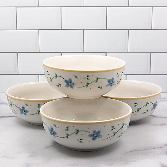 Pfaltzgraff Melissa Floral Set of 4 Soup Coupe Cereal Bowls Dinnerware